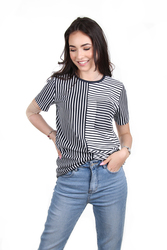 Tommy Hilfiger dámske modré tričko s pruhmi Laurie