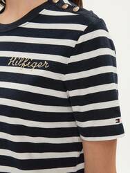 Tommy Hilfiger dámske pruhované tričko - XS (0A7)