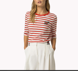 Tommy Hilfiger dámske pruhované tričko Heart s 3/4 rukávom