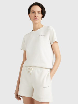 Tommy Hilfiger dámske krémové tričko - M (AC0)
