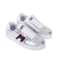 Tommy Hilfiger dámske strieborné tenisky Metallic