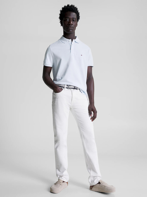 Tommy Hilfiger pánske svetlo modré polo Oxford - S (C1O)