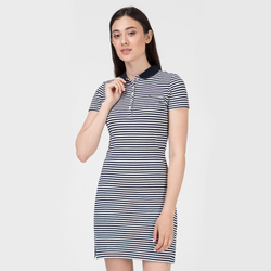 Tommy Hilfiger dámske tmavomodré pruhované polo šaty New Chiara