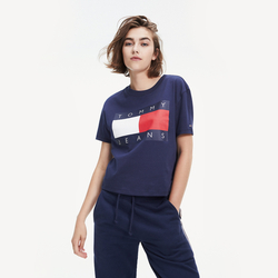 Tommy Hilfiger dámske tmavomodré tričko Tommy - XS (CBK)