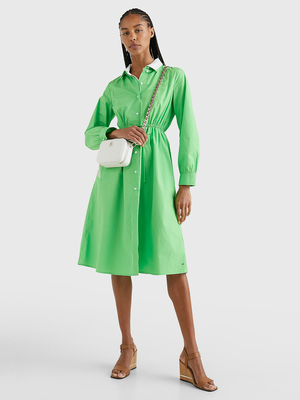 Tommy Hilfiger dámske zelené košeľové šaty - 40 (LWY)