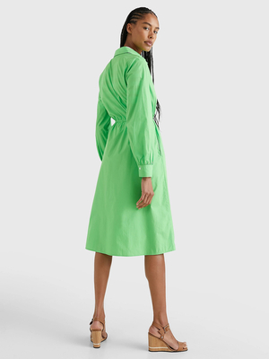 Tommy Hilfiger dámske zelené košeľové šaty - 40 (LWY)