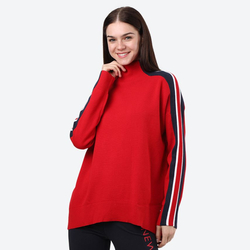 Tommy Hilfiger dámsky červený sveter so stojačikom Maisy