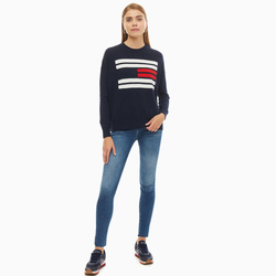 Tommy Hilfiger dámsky tmavomodrý sveter Flag - XS (403)