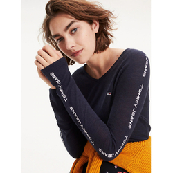 Tommy Hilfiger dámsky tmavomodrý tenký sveter Detail - L (CBK)