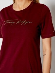 Tommy Hilfiger dámske bordové tričko - XS (VLP)