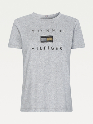 Tommy Hilfiger dámske šedé tričko - XS (PKH)