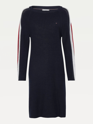 Tommy Hilfiger dámske tmavomodré pletené šaty - XS (DW5)
