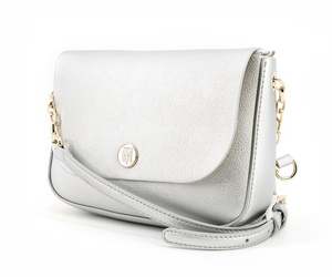 Tommy Hilfiger malá strieborná kabelka - crossbody