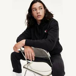 Tommy Hilfiger pánska čierna mikina s kapucňou Hoodie