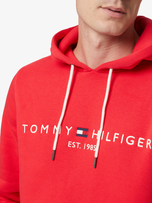 Tommy Hilfiger pánska červená mikina Logo Hoody - M (XK3)