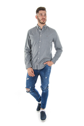 Tommy Hilfiger pánska šedá košeľa Heather - L (902)