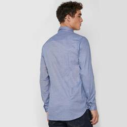 Tommy Hilfiger pánska modrá košeľa s kockou - L (403)