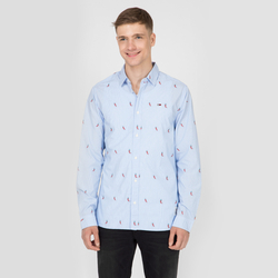 Tommy Hilfiger pánska modrá košeľa s prúžkom Dobby
