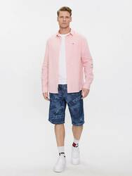 Tommy Jeans pánska ružová košeľa  - S (TIC)