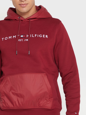 Tommy Hilfiger pánska vínová mikina - M (XJS)