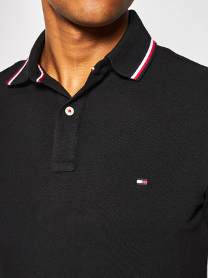 Tommy Hilfiger pánske čierne polo tričko - M (BDS)