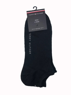 Tommy Hilfiger pánske čierne ponožky 2 pack - 43-46 (200)