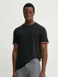 Tommy Hilfiger pánske čierne tričko Global - S (BDS)