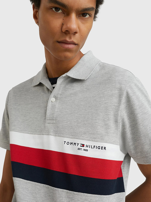 Tommy Hilfiger pánske šedé polo tričko - L (P01)