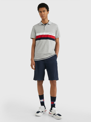 Tommy Hilfiger pánske šedé polo tričko - S (P01)