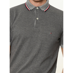 Tommy Hilfiger pánske šedé polo Oxford - L (056)