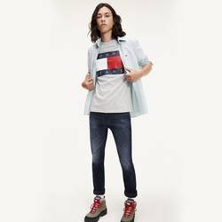 Tommy Hilfiger pánske šedé tričko Flag - L (P01)