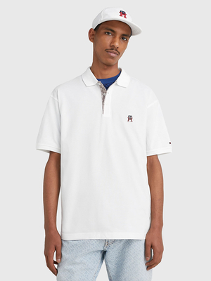 Tommy Hilfiger pánske biele polo tričko - M (YBR)