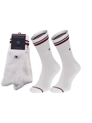 Tommy Hilfiger pánske biele ponožky 2 pack - 39/42 (300)