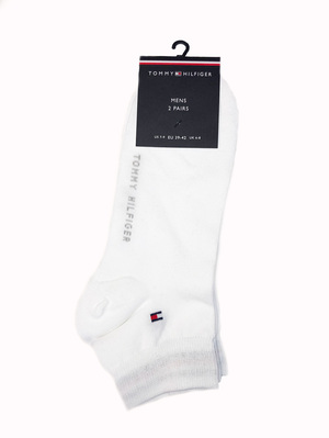 Tommy Hilfiger pánske biele ponožky 2 pack - 47 (300)