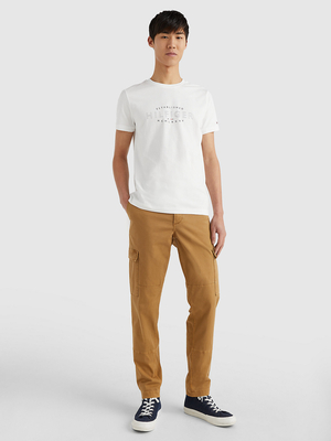 Tommy Hilfiger pánske biele tričko - XL (YBR)