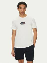 Tommy Hilfiger pánske biele tričko Flag - L (YBR)