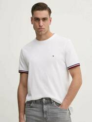 Tommy Hilfiger pánske biele tričko Global - L (YBR)