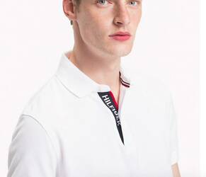 Tommy Hilfiger pánske biele polo Placket - M (100)