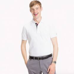 Tommy Hilfiger pánske biele polo Placket - M (100)
