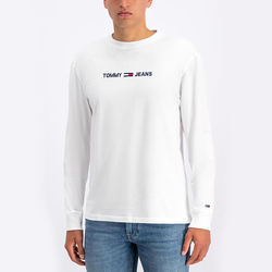 Tommy Hilfiger pánske biele tričko s dlhým rukávom