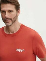 Tommy Hilfiger pánske tehlové tričko  - S (XM0)