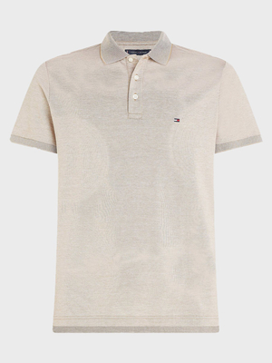 Tommy Hilfiger pánske hnedobiele polo Oxford - M (GW8)