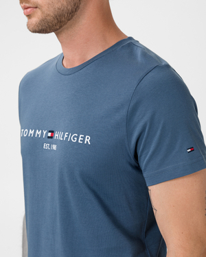 Tommy Hilfiger pánske modré tričko Logo - S (C9T)