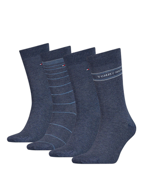 Tommy Hilfiger pánske modrošedé ponožky 4 pack - 39/42 (003)