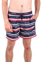 Tommy Hilfiger pánske tmavo modré plavky s prúžkom