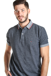 Tommy Hilfiger pánske tmavomodré melírované polo Oxfort - M (403)