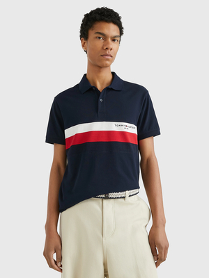 Tommy Hilfiger pánske tmavomodré polo tričko - L (DW5)