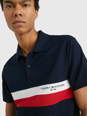 Tommy Hilfiger pánske tmavomodré polo tričko - S (DW5)