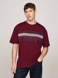 Tommy Hilfiger pánske vínové tričko - L (VLP)