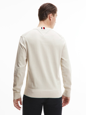 Tommy Hilfiger pánsky smotanový sveter - XL (YBI)